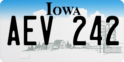 IA license plate AEV242