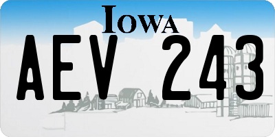 IA license plate AEV243