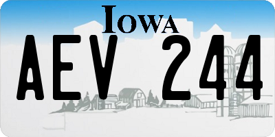 IA license plate AEV244