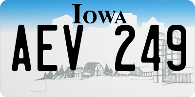 IA license plate AEV249