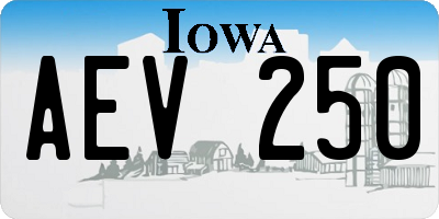 IA license plate AEV250