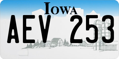 IA license plate AEV253