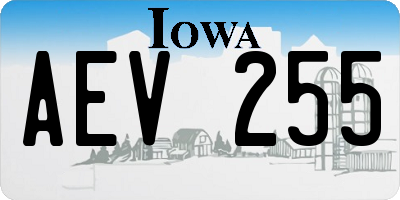 IA license plate AEV255