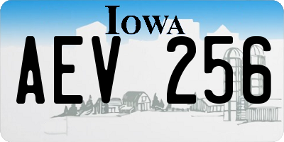 IA license plate AEV256