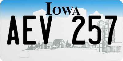 IA license plate AEV257