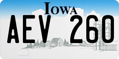 IA license plate AEV260