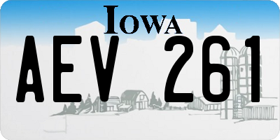IA license plate AEV261