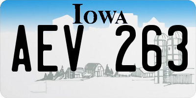 IA license plate AEV263