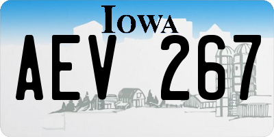 IA license plate AEV267