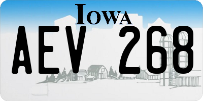 IA license plate AEV268
