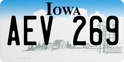 IA license plate AEV269