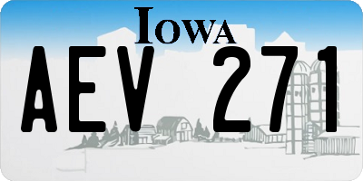 IA license plate AEV271