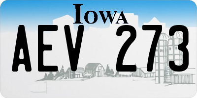 IA license plate AEV273