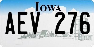IA license plate AEV276