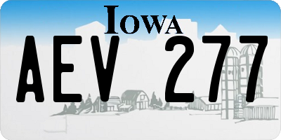 IA license plate AEV277