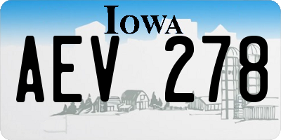 IA license plate AEV278