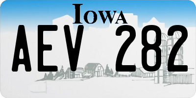 IA license plate AEV282