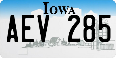 IA license plate AEV285