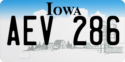 IA license plate AEV286