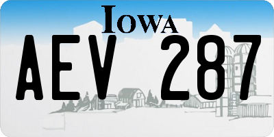 IA license plate AEV287