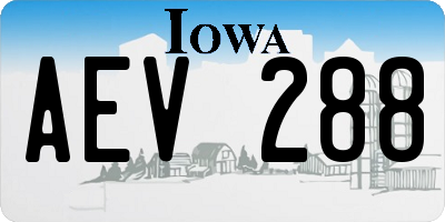 IA license plate AEV288