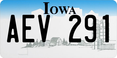 IA license plate AEV291