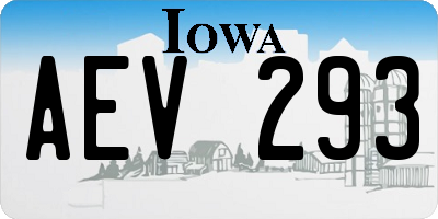 IA license plate AEV293
