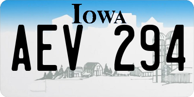 IA license plate AEV294