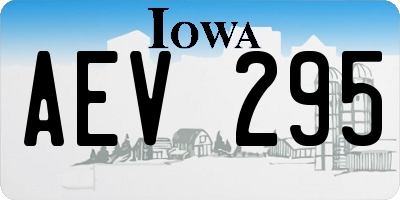IA license plate AEV295