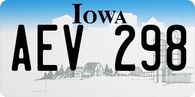 IA license plate AEV298