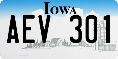 IA license plate AEV301