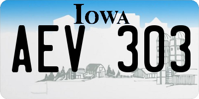IA license plate AEV303