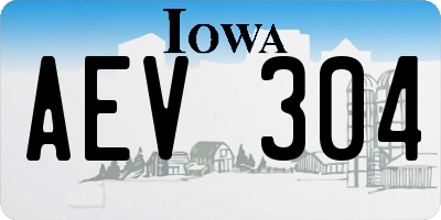 IA license plate AEV304