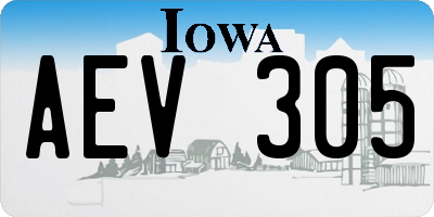 IA license plate AEV305