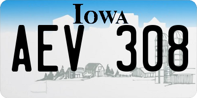 IA license plate AEV308