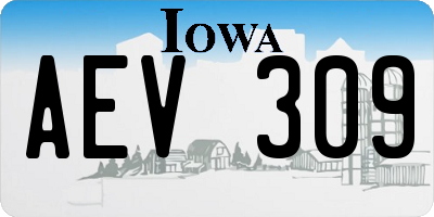 IA license plate AEV309