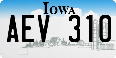 IA license plate AEV310
