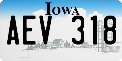 IA license plate AEV318
