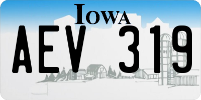 IA license plate AEV319