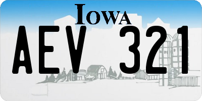 IA license plate AEV321