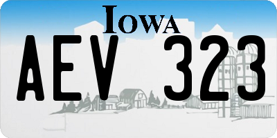 IA license plate AEV323