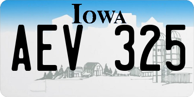 IA license plate AEV325