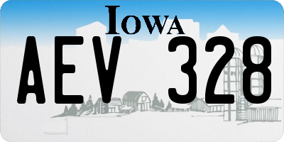 IA license plate AEV328