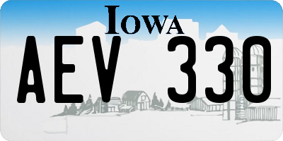 IA license plate AEV330