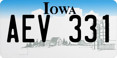 IA license plate AEV331