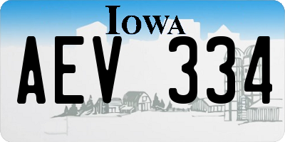 IA license plate AEV334