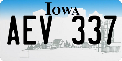 IA license plate AEV337
