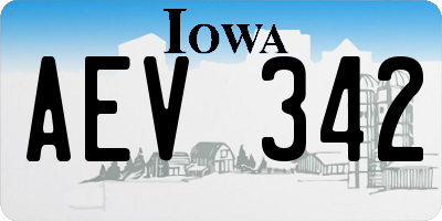 IA license plate AEV342