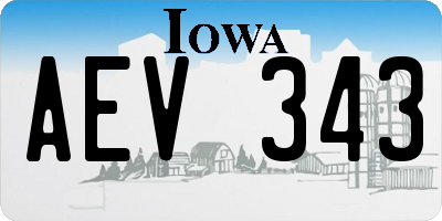 IA license plate AEV343
