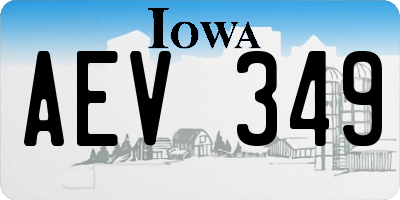 IA license plate AEV349